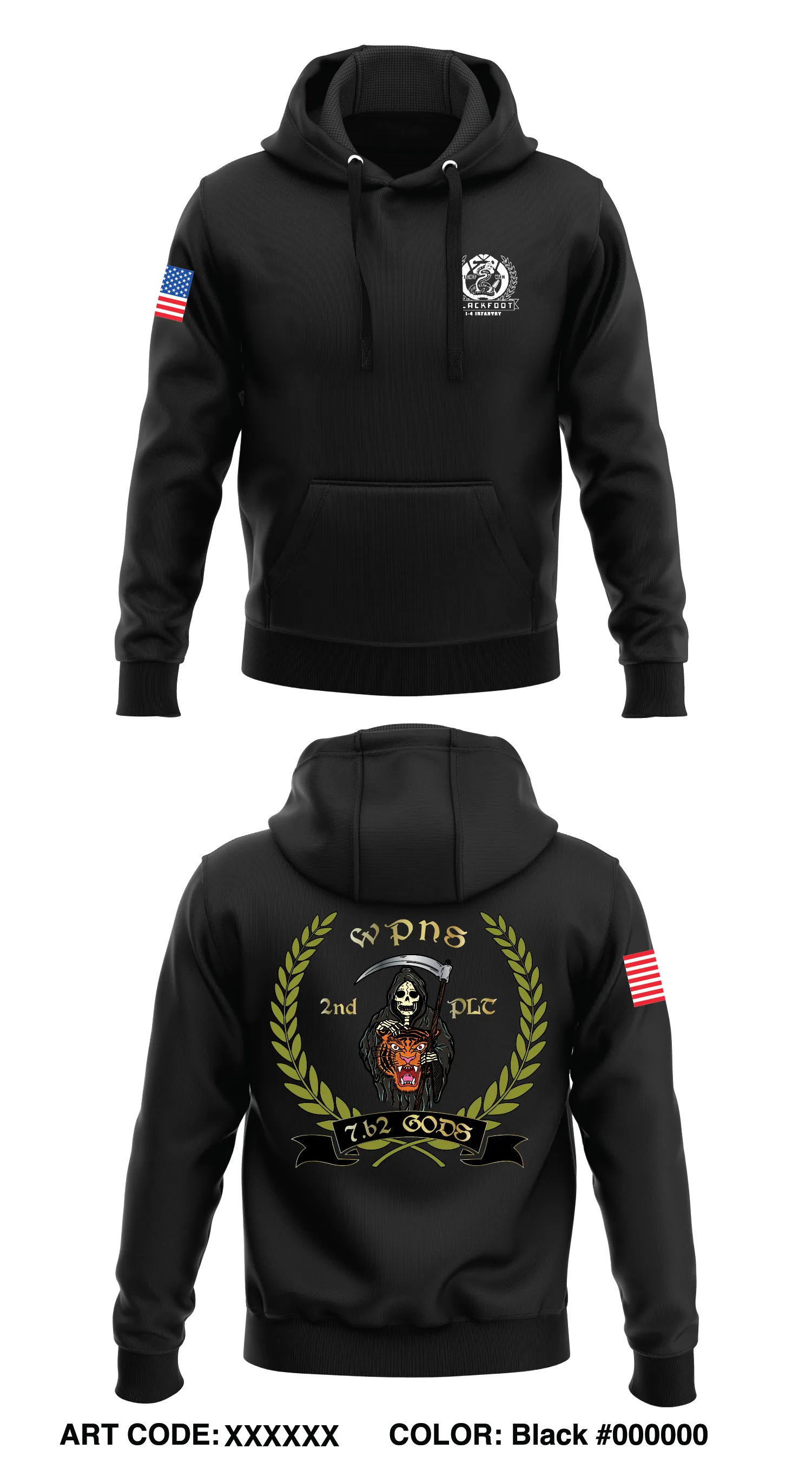 1-4 INFANTRY BLACKFOOT  Store 1  Core Men's Hooded Performance Sweatshirt - MNQLH3