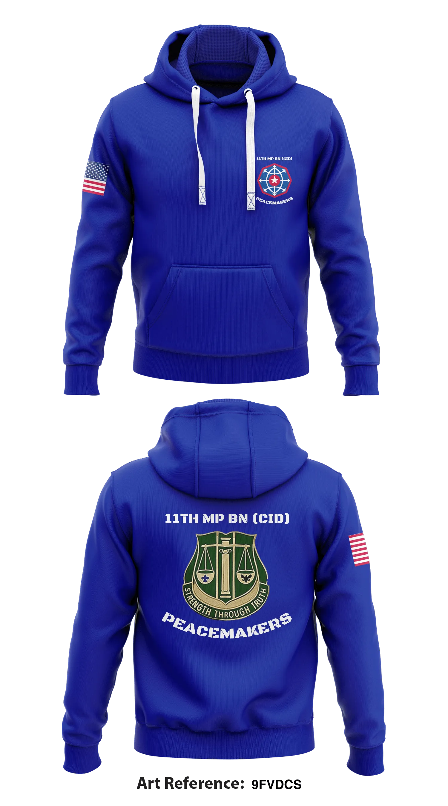 11th MP BN (CID) Core Men's Hooded Performance Sweatshirt - 9fvdCs