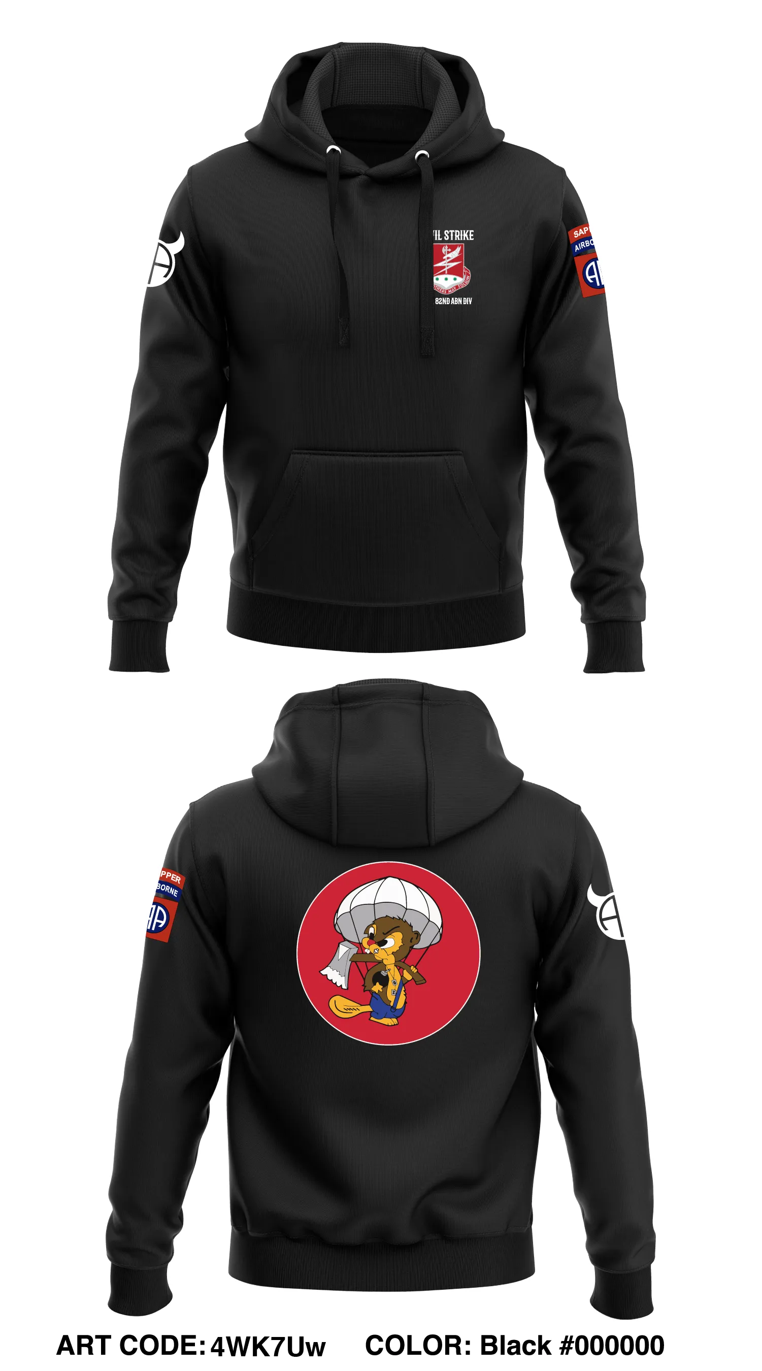 127th EN BN, 1BCT 82nd ABN Div  Core Men's Hooded Performance Sweatshirt - 4WK7Uw