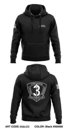 3D Marine Littoral Regiment  Core Men's Hooded Performance Sweatshirt - 9S8nZD