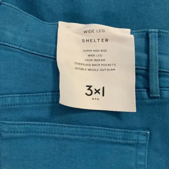 3X1 NYC Jeans Sz 26 NWT Wide Leg High Rise Classic Skater y2k Womens Blue