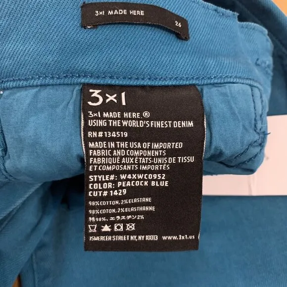 3X1 NYC Jeans Sz 26 NWT Wide Leg High Rise Classic Skater y2k Womens Blue