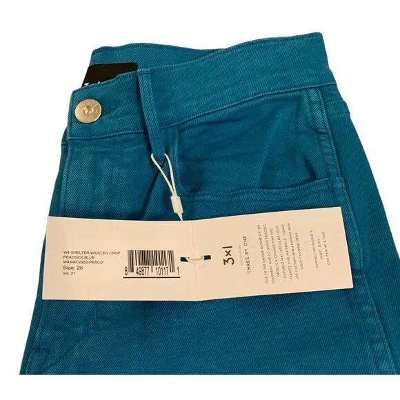 3X1 NYC Jeans Sz 26 NWT Wide Leg High Rise Classic Skater y2k Womens Blue