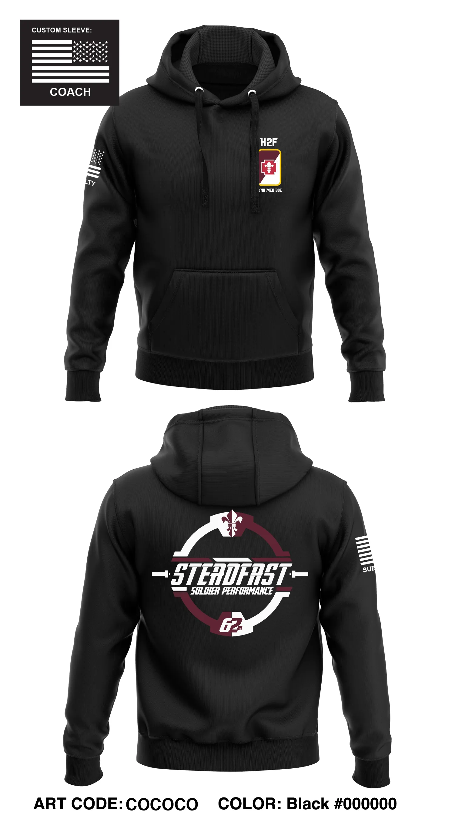 62nd Medical Brigade Store 1  Core Men's Hooded Performance Sweatshirt - COCOCO