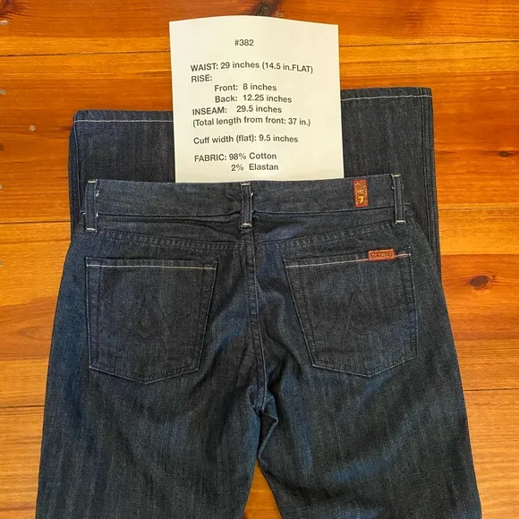 7 For All Mankind Jeans, Sz 28 Wide Leg Flare EUC