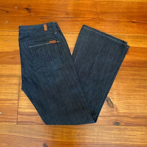 7 For All Mankind Jeans, Sz 28 Wide Leg Flare EUC