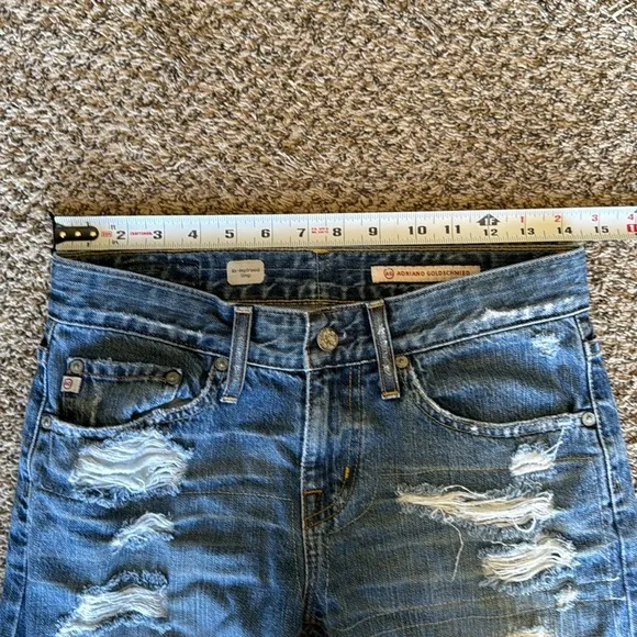 Adriano Goldschmied Women’s Size 25 Ex Boyfriend Crop Distressed Jeans