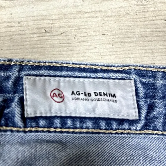 AG Adriano Goldschmied Jeans Women's 27 R Ex-Boyfriend Slouchy Slim Embroidered