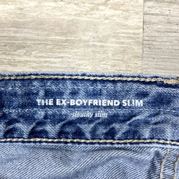 AG Adriano Goldschmied Jeans Women's 27 R Ex-Boyfriend Slouchy Slim Embroidered