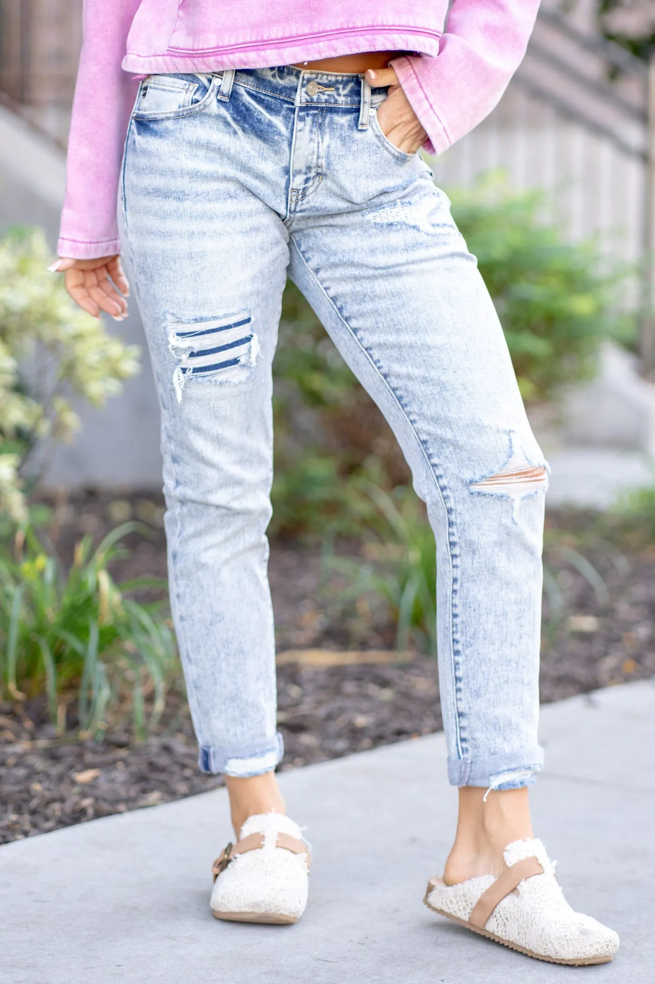 Alena Mid Rise Slim Boyfriend