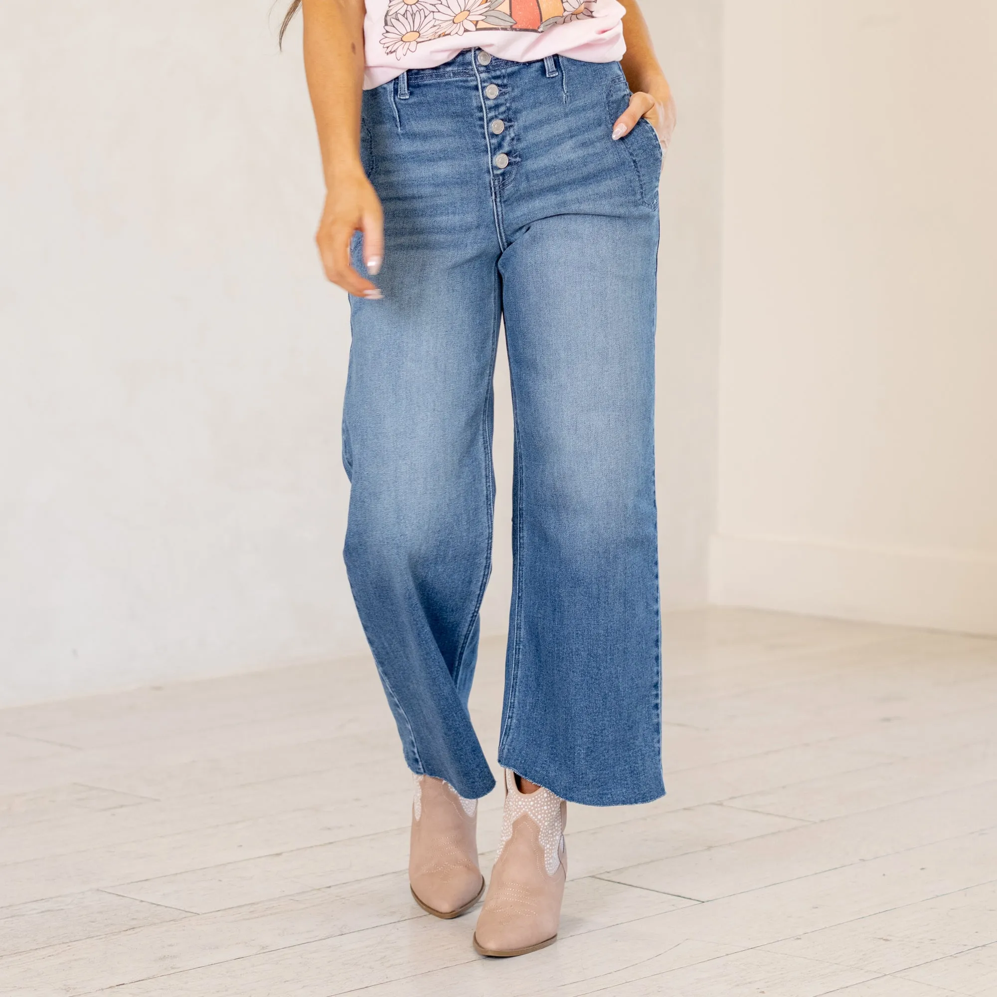 Aliana High Rise Crop Wide Leg