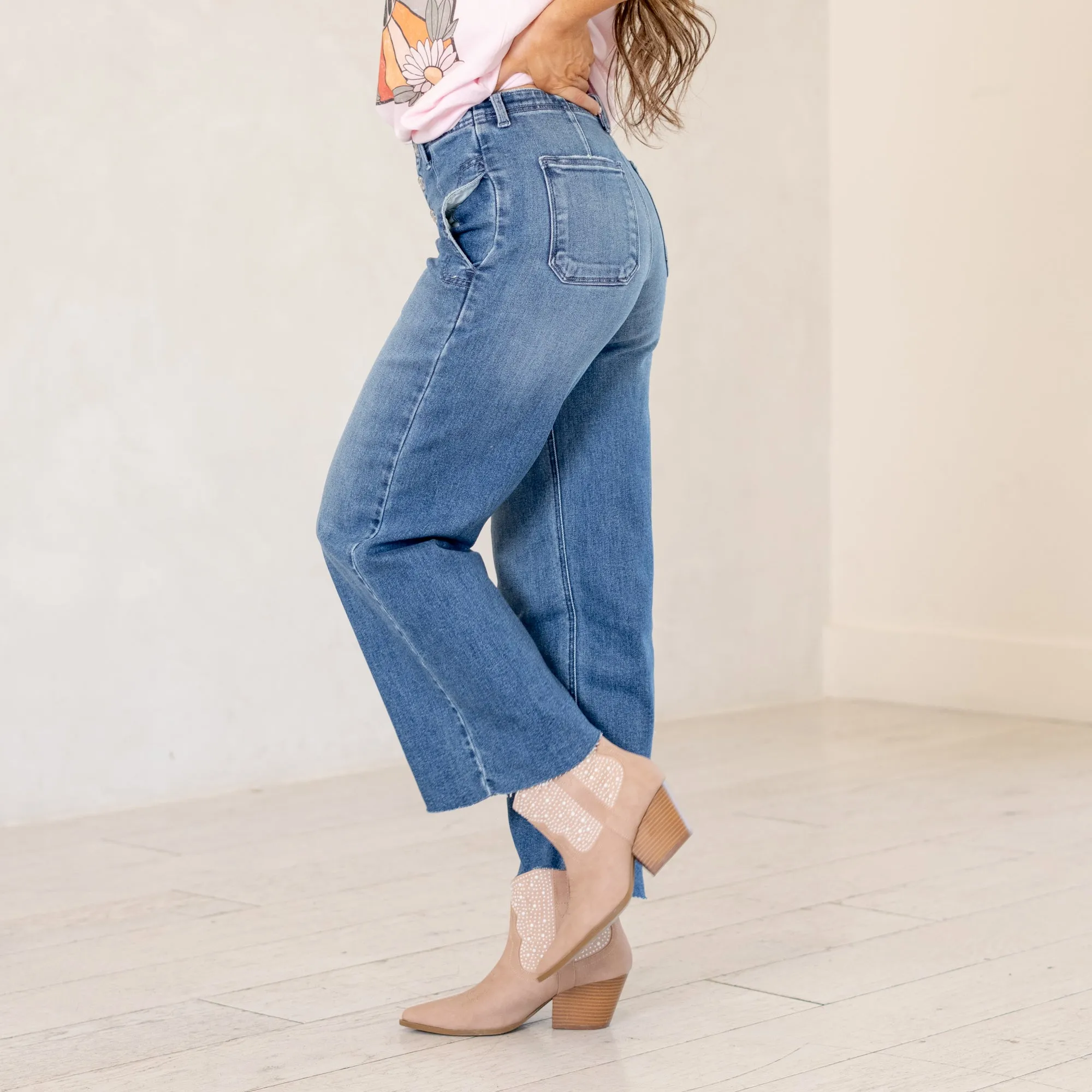 Aliana High Rise Crop Wide Leg