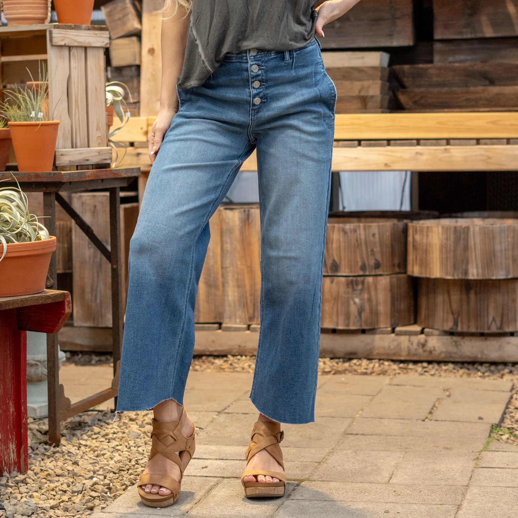 Aliana High Rise Crop Wide Leg