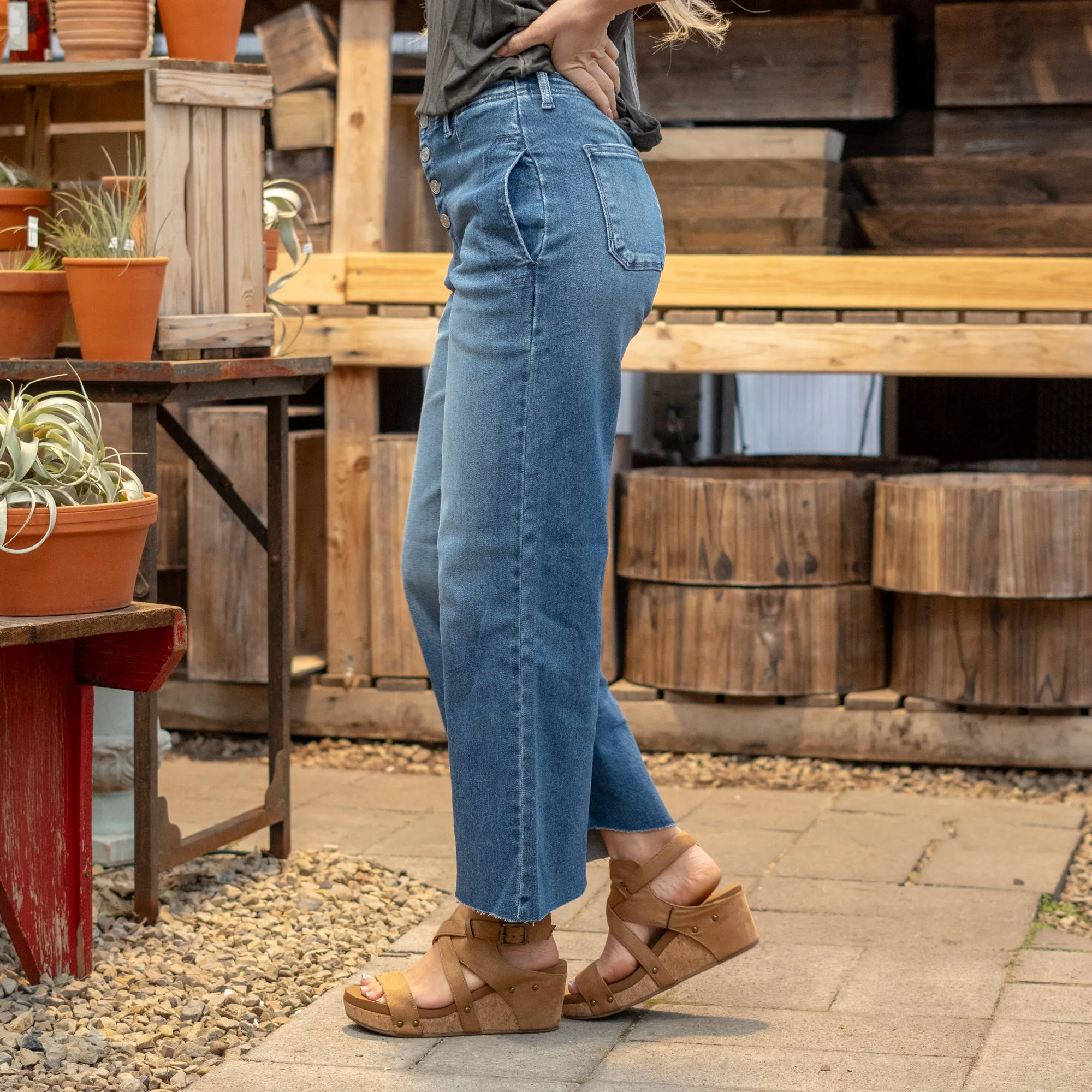 Aliana High Rise Crop Wide Leg