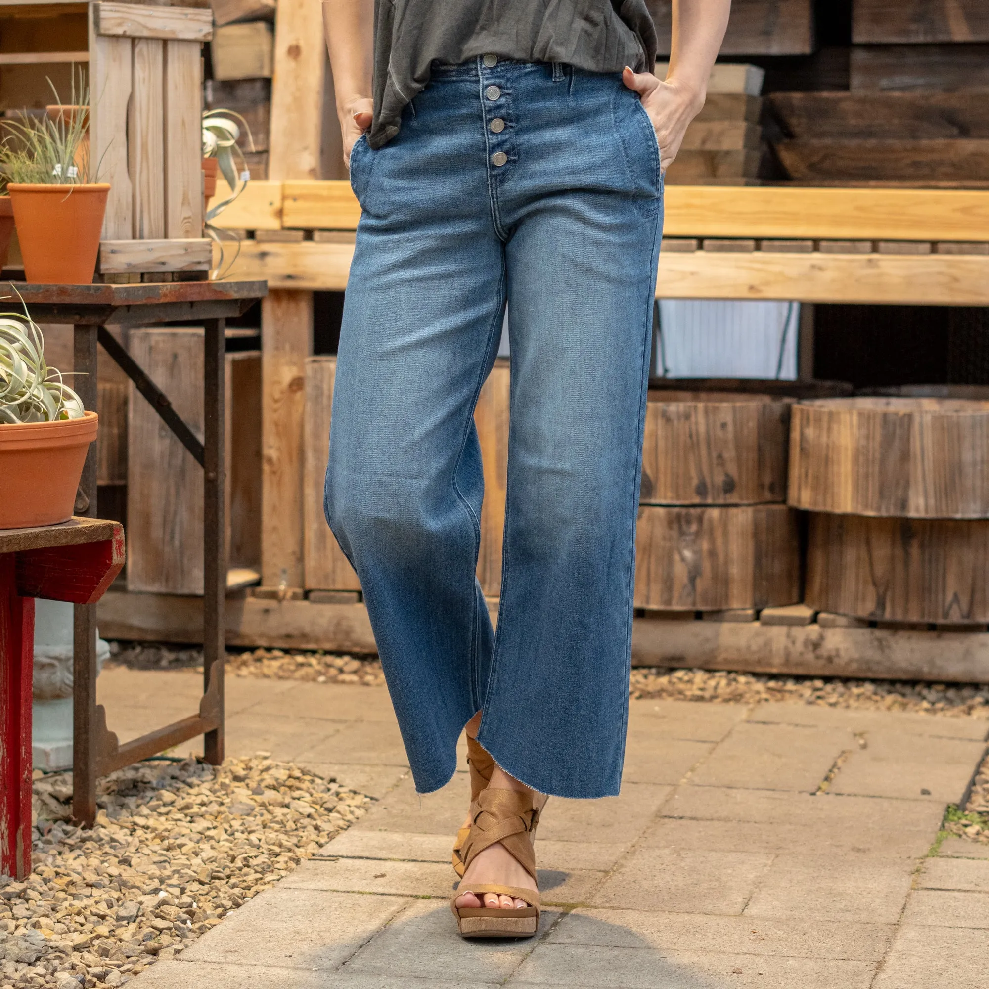Aliana High Rise Crop Wide Leg