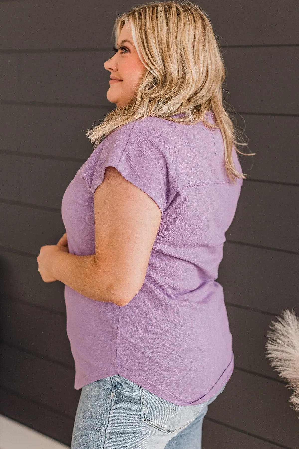 All About Us V-Neck Top- Light Purple