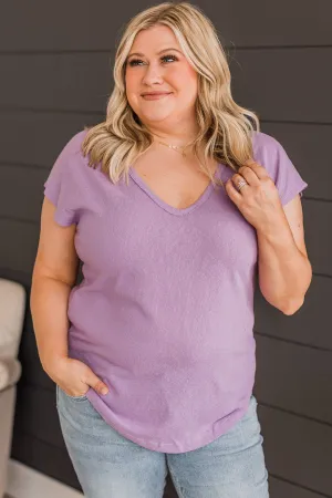 All About Us V-Neck Top- Light Purple