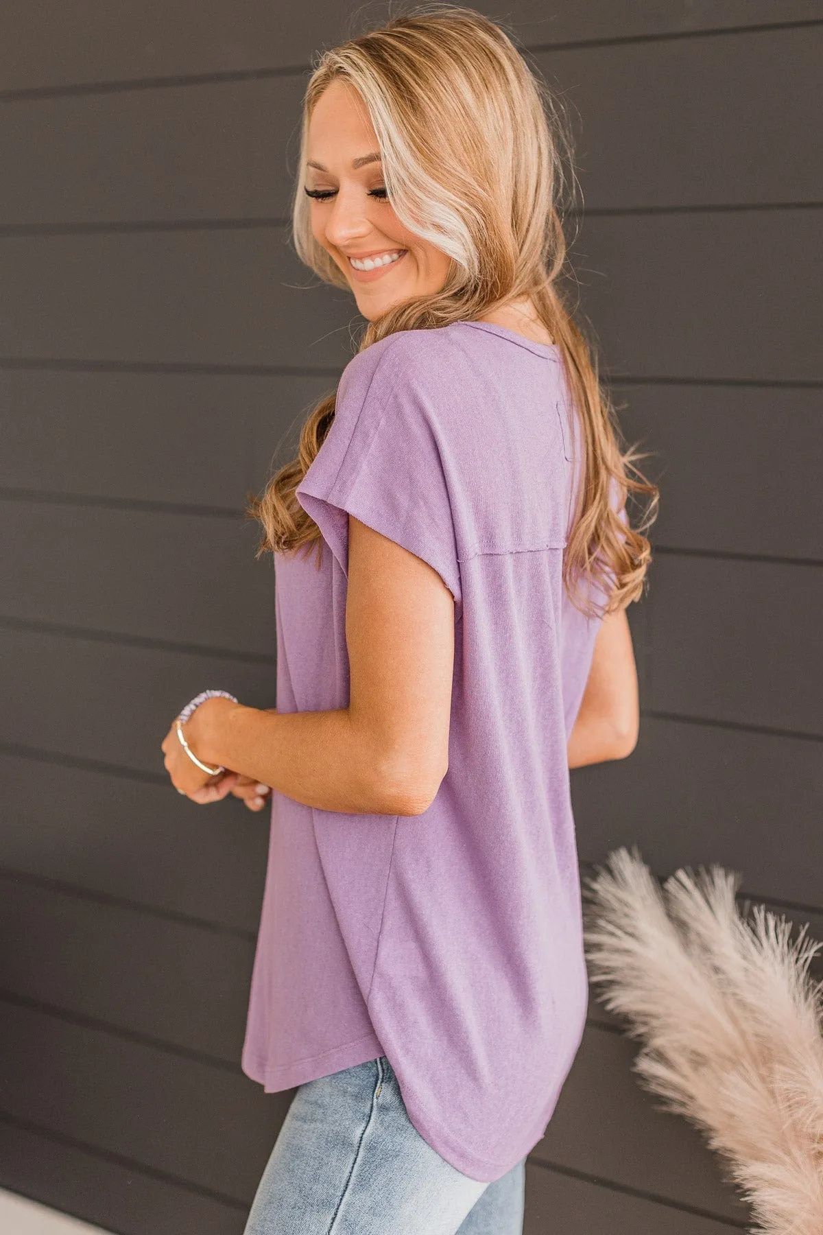 All About Us V-Neck Top- Light Purple