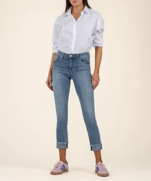 Amy Mid Rise Crop Straight Leg
