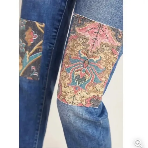 Anthropologie Pilcro &amp; the Letterpress Tapestry Mid-Rise Slim Boyfriend Jeans