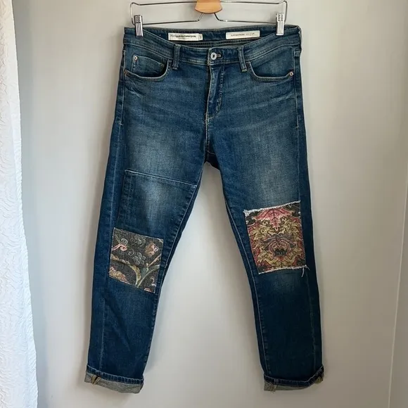 Anthropologie Pilcro &amp; the Letterpress Tapestry Mid-Rise Slim Boyfriend Jeans