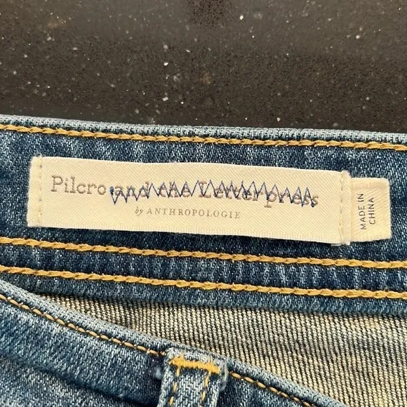 Anthropologie Pilcro &amp; the Letterpress Tapestry Mid-Rise Slim Boyfriend Jeans