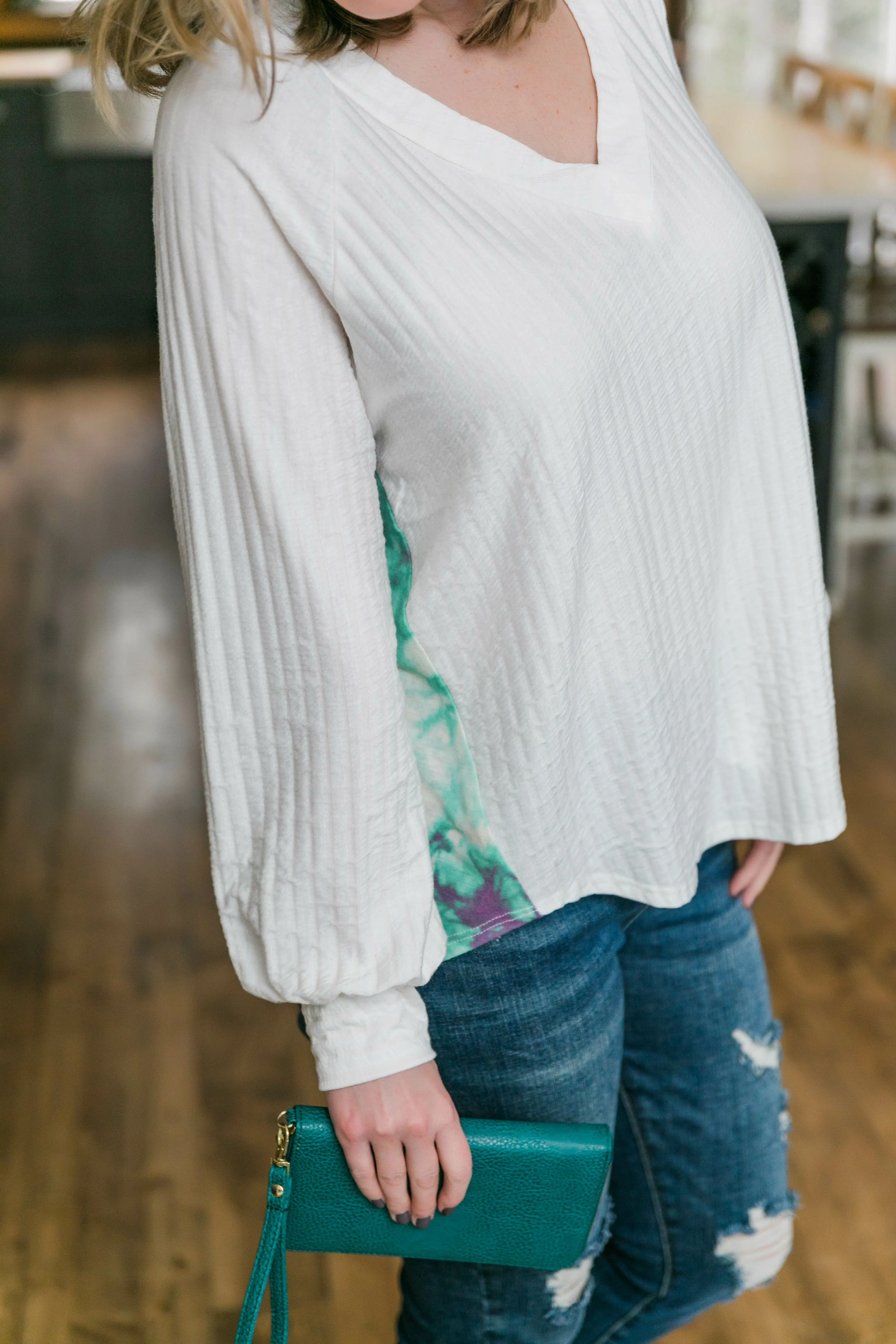 Aqua Blooms Top