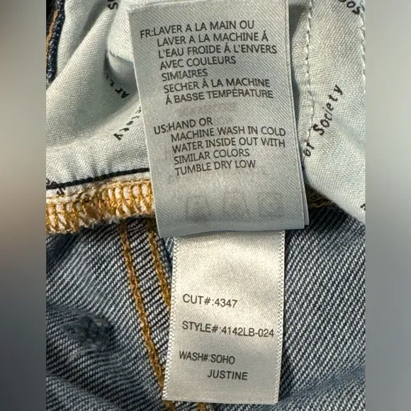 Articles of Society Soho High Rise Wide Leg Flare Raw Hem Jeans Justine Sz 25