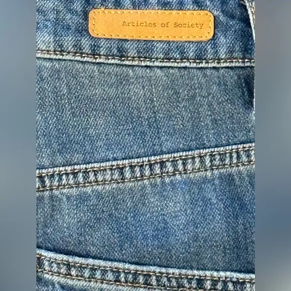 Articles of Society Soho High Rise Wide Leg Flare Raw Hem Jeans Justine Sz 25