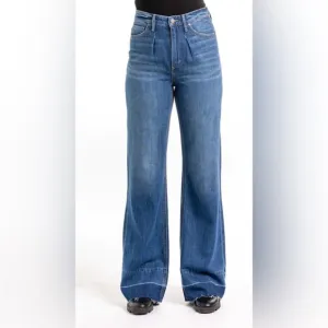 Articles of Society Soho High Rise Wide Leg Flare Raw Hem Jeans Justine Sz 25
