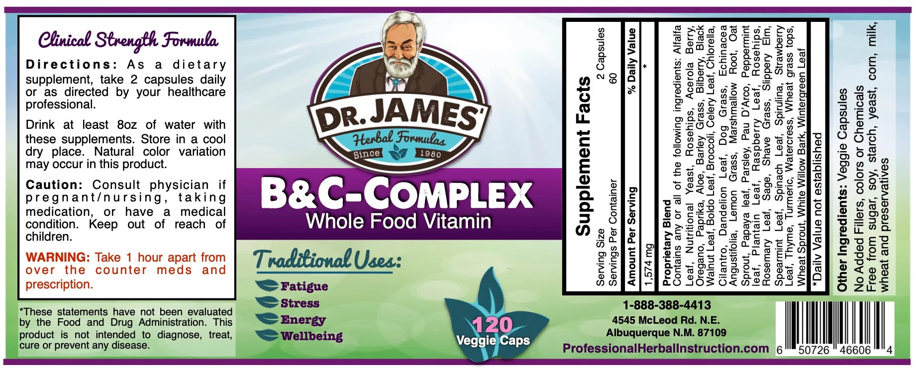 B and C Complex (Whole Food Vitamin)