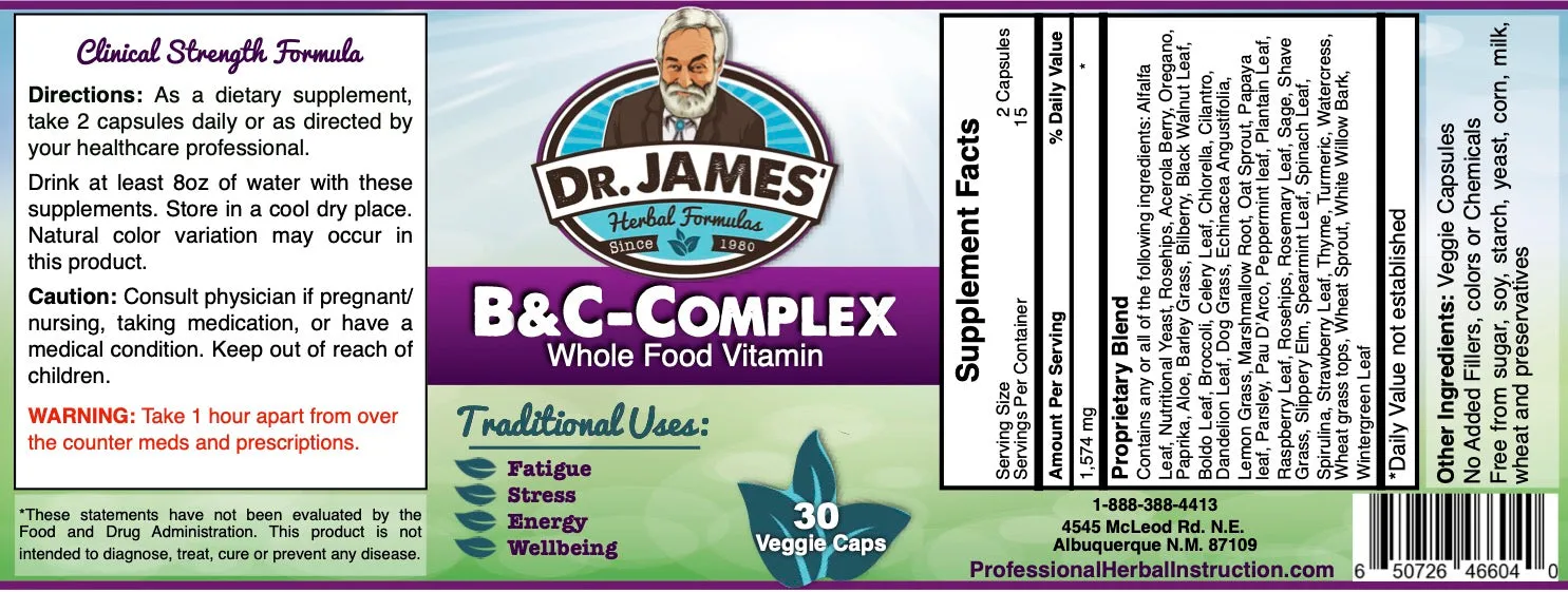 B and C Complex (Whole Food Vitamin)