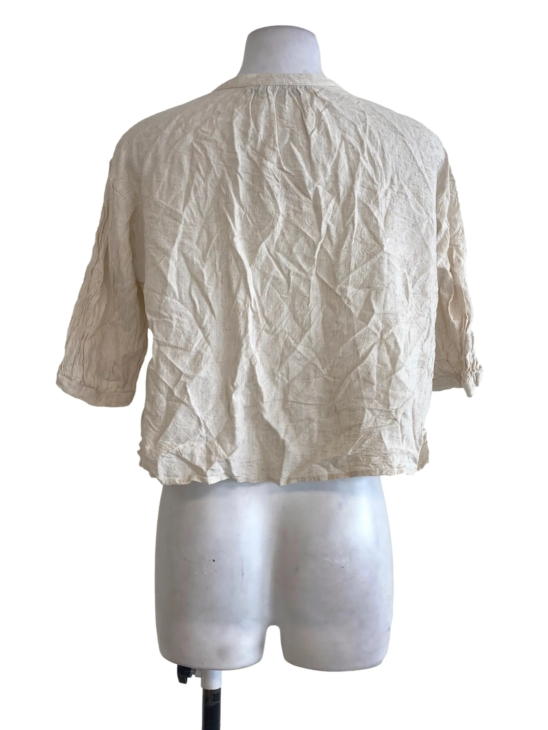Beige Linen Top TCL