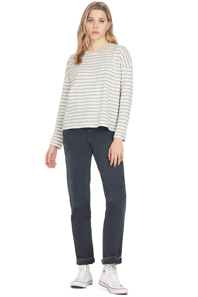 Bengal Stripe L/S Crew (Steel)