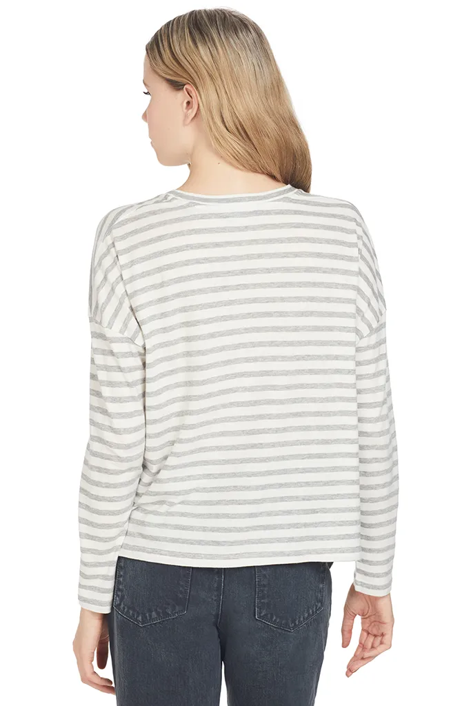 Bengal Stripe L/S Crew (Steel)