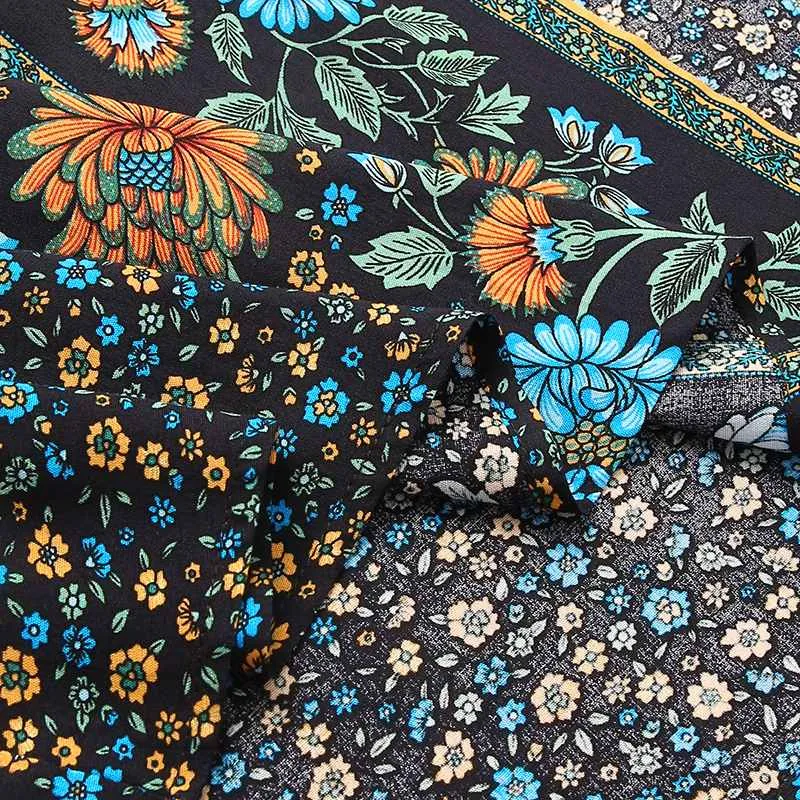 Bohemian Floral Print Summer Beach Cardigan Open Front Long Sleeve Long Kimono