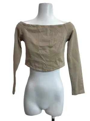 Brown Padded Long Sleeve Top
