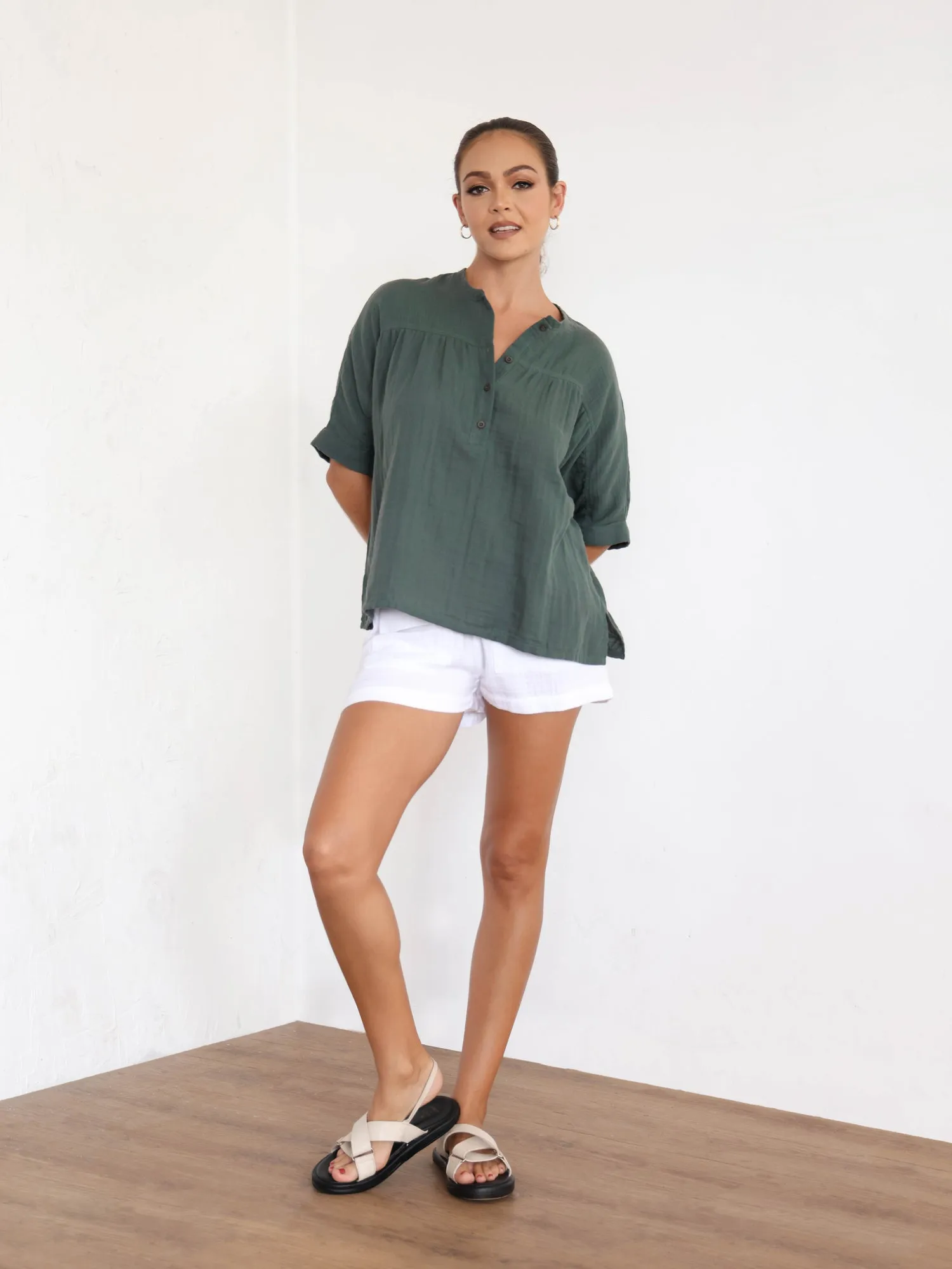 Button Down Loose Fit Top