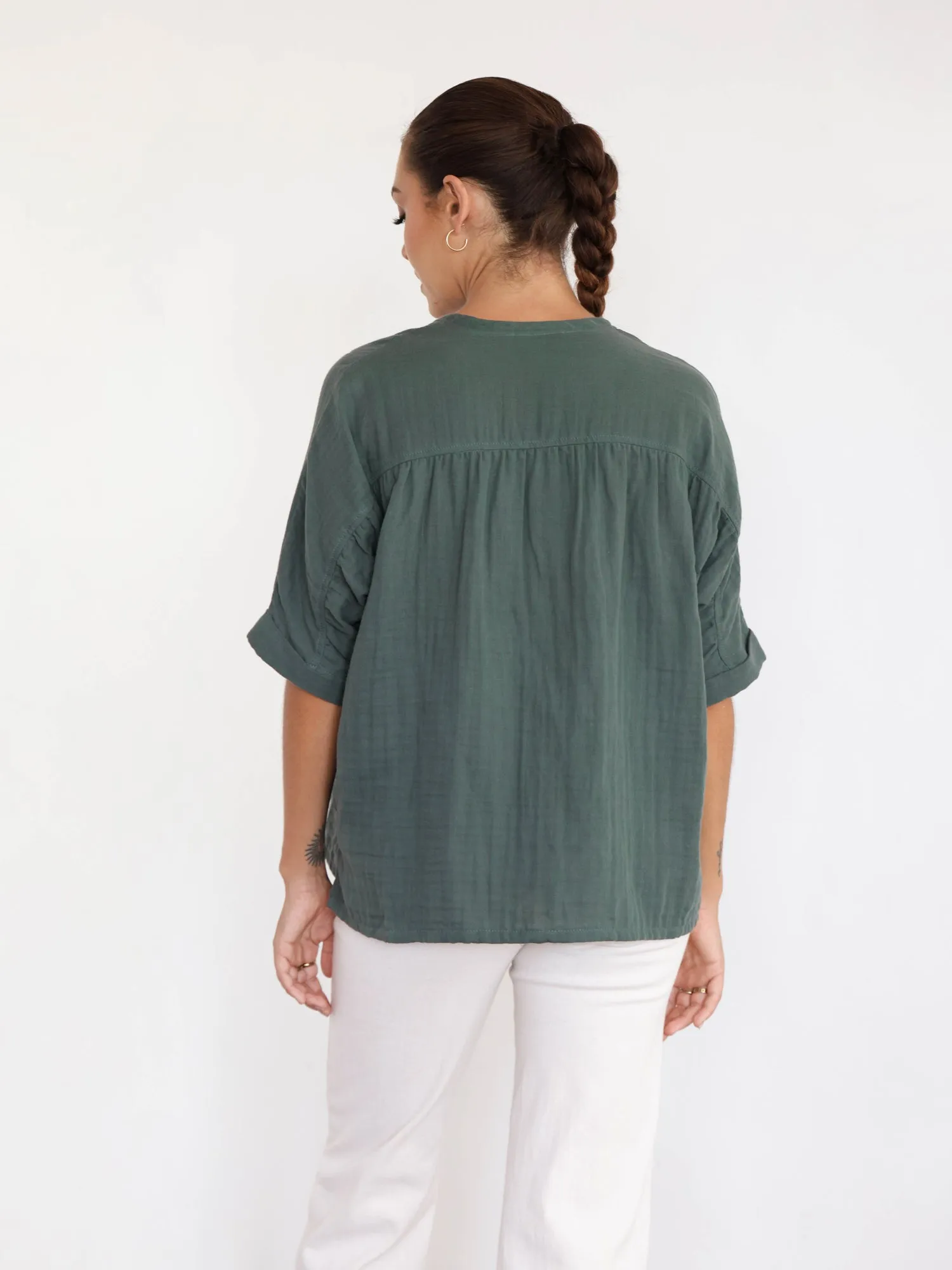 Button Down Loose Fit Top