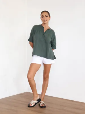 Button Down Loose Fit Top