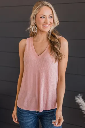 Came To Win V-Neck Tank- Blush