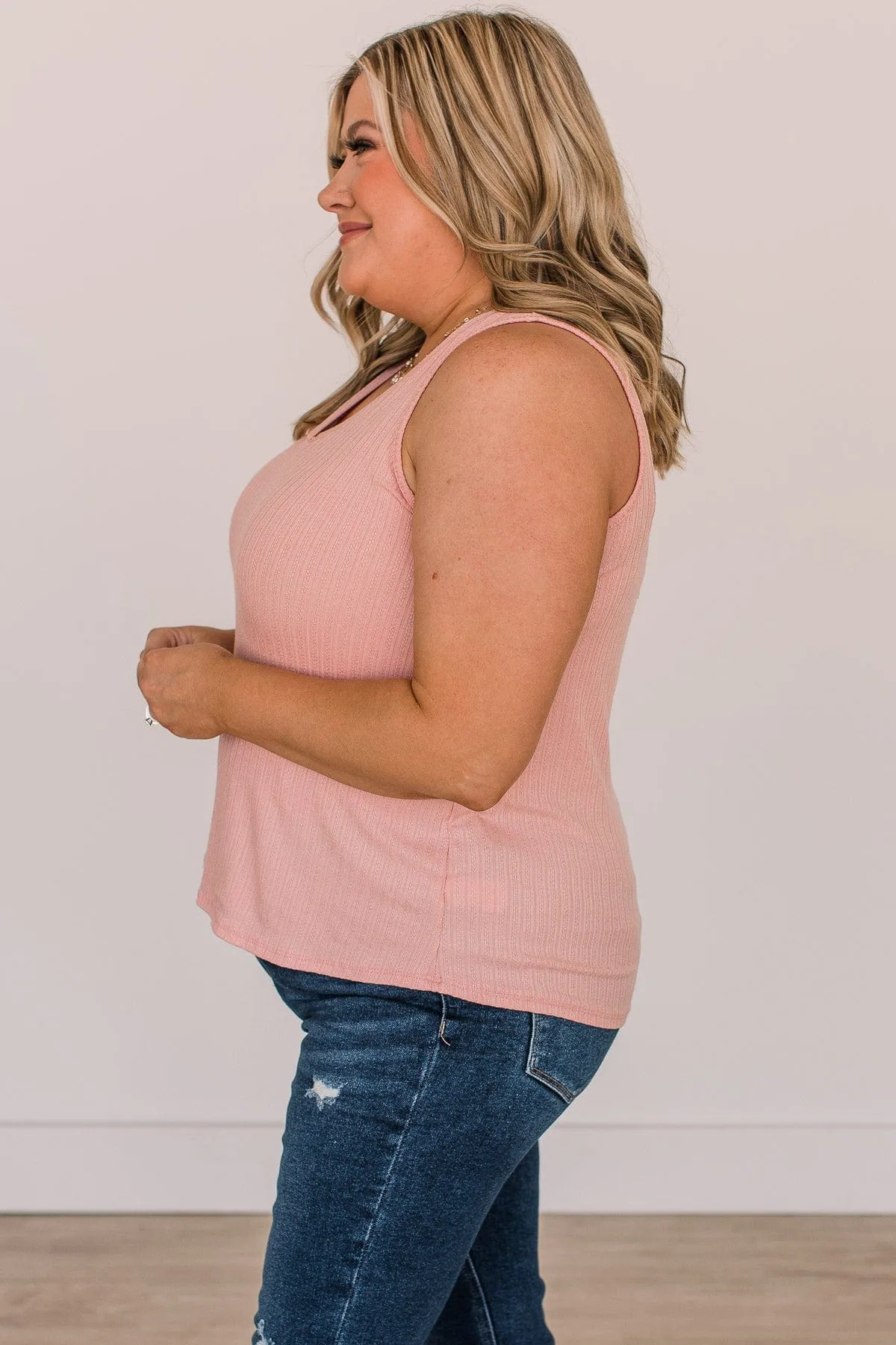 Came To Win V-Neck Tank- Blush