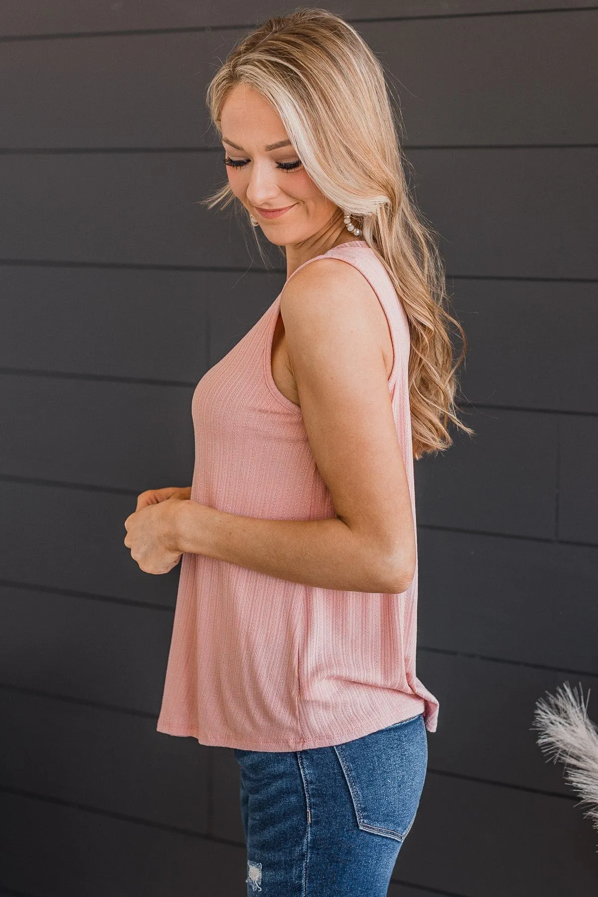 Came To Win V-Neck Tank- Blush