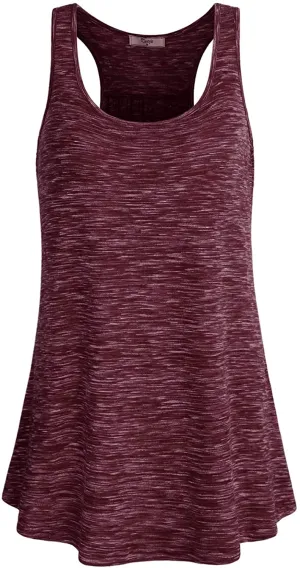 Cestyle Womens Sleeveless Scoop Neck Flowy Loose Fit Workout Shirts Racerback Long Tank Tops