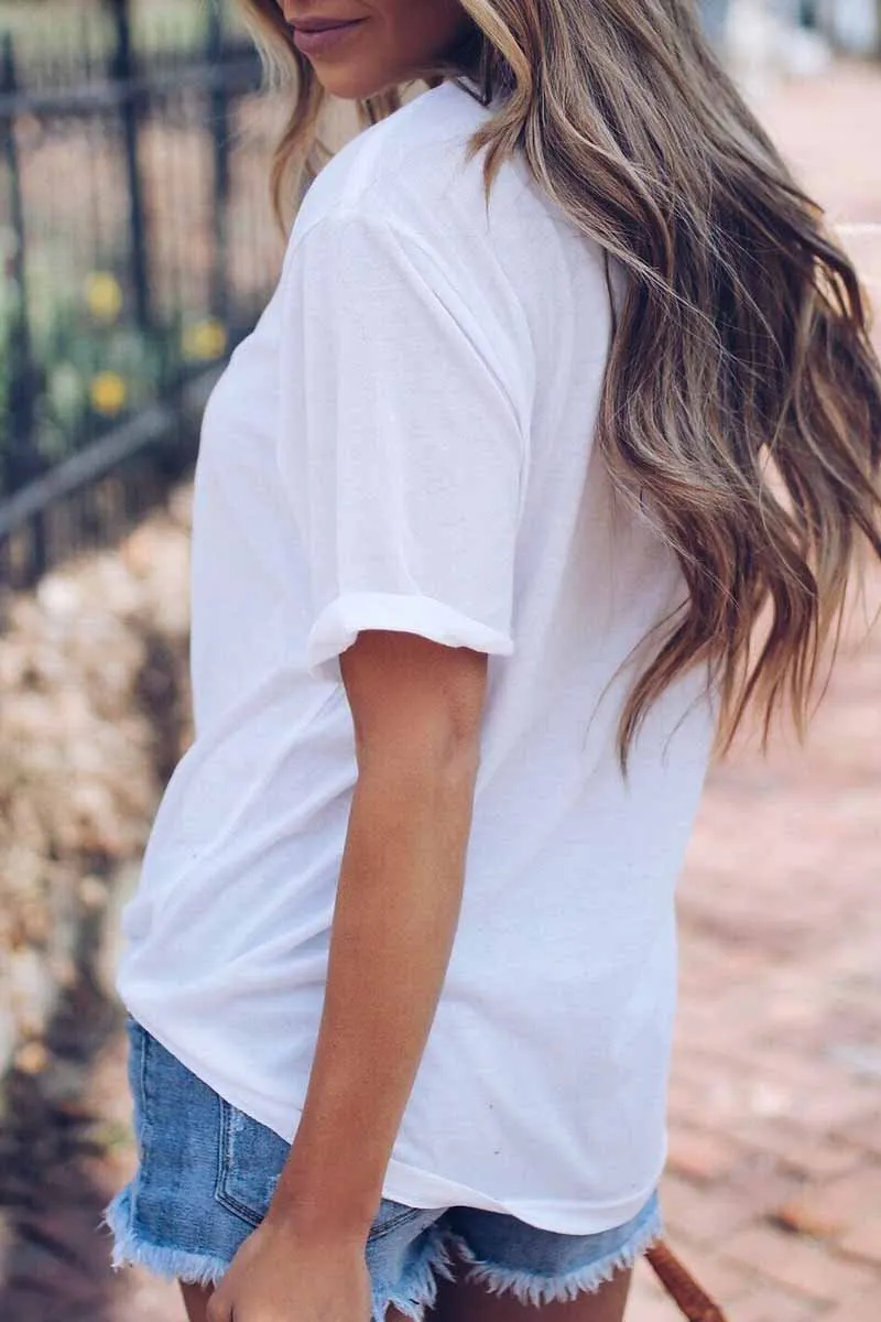 Chicindress Colorful Round Neck Print T-shirt