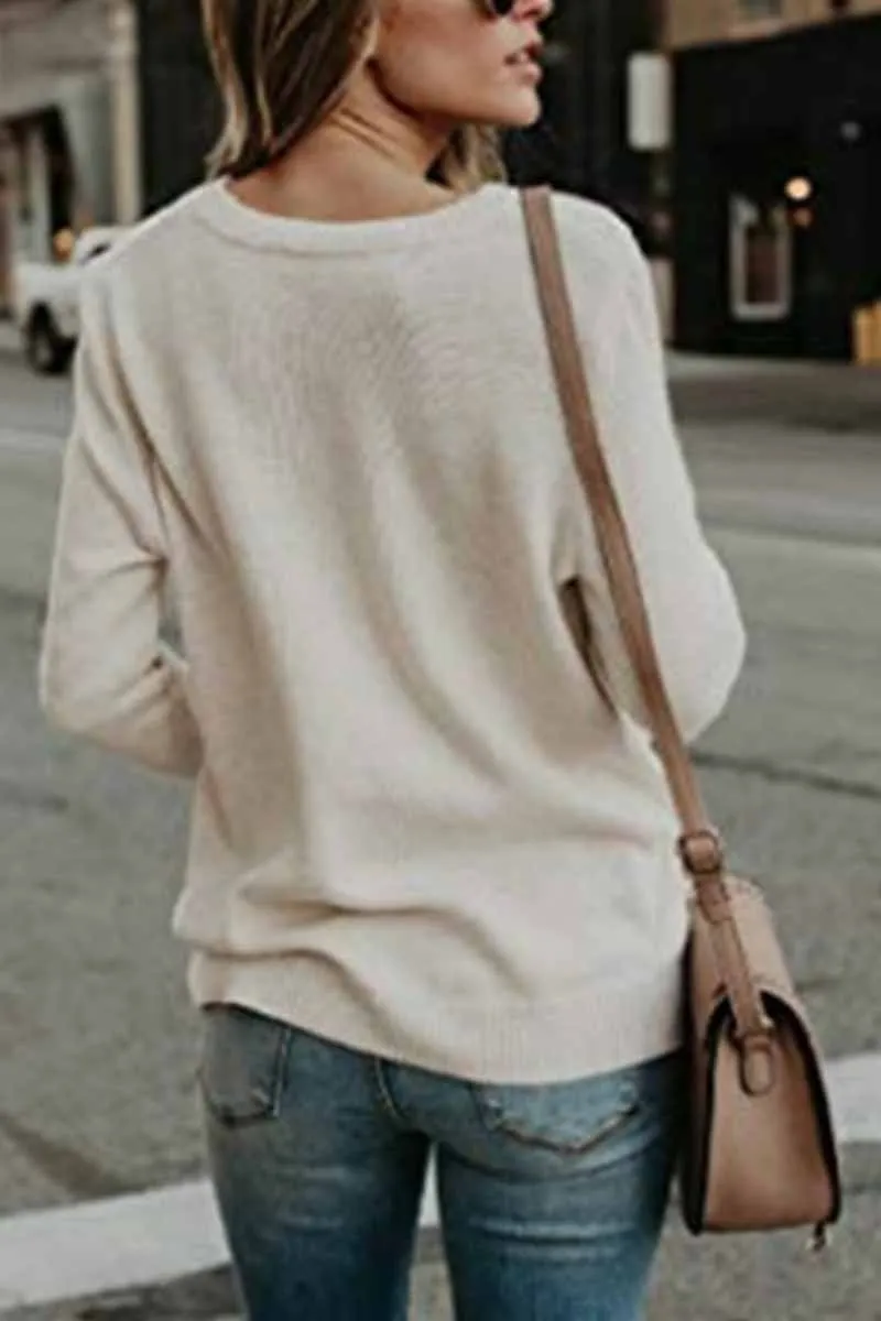 Chicindress Deep V Neck Design Street sweater