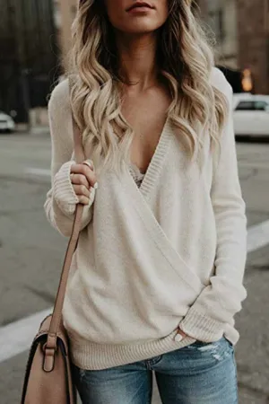 Chicindress Deep V Neck Design Street sweater