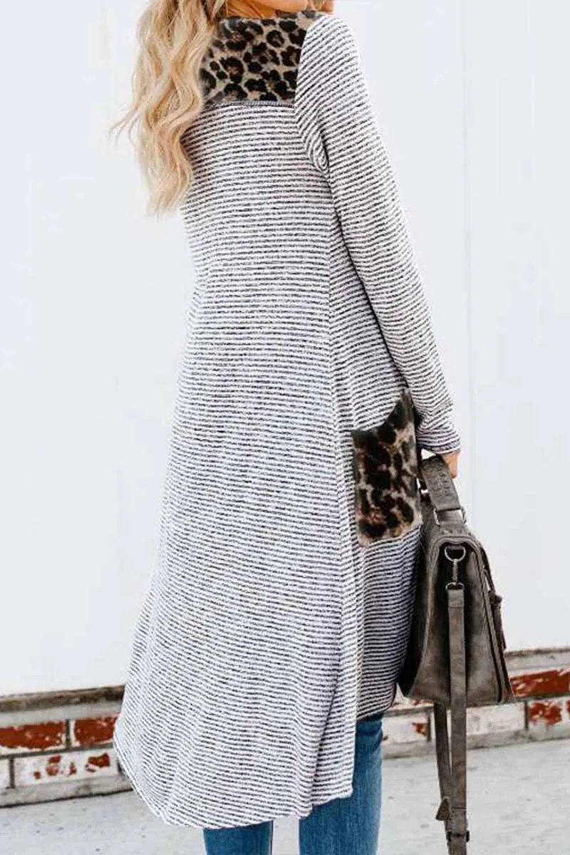 Chicindress Loose Leopard Print Knitted Cardigan