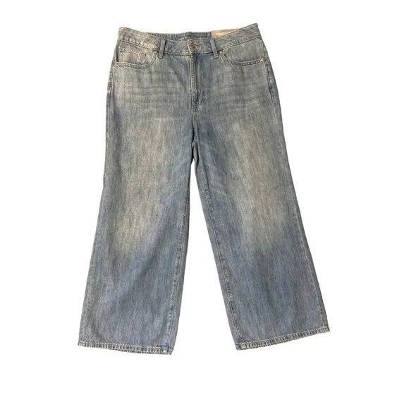 Chico's Women's High-Rise Wide Leg Light Denim Crop Jeans Size 1/8 NWT