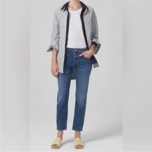 Citizens Of Humanity Emerson Crop Slim Boyfriend Mid Rise Size 28